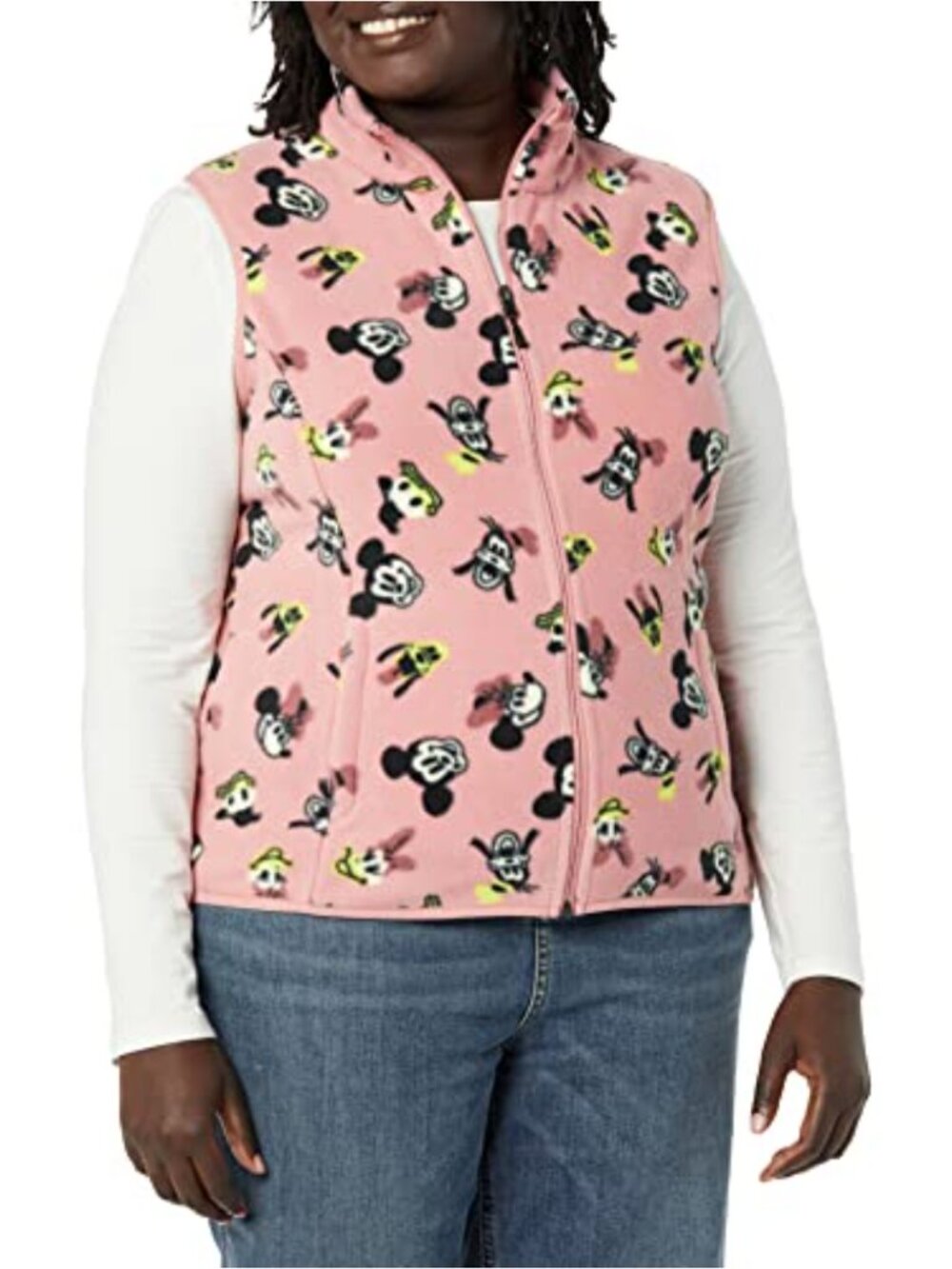 Polar Fleece Vest Activewear Zip Pockets Cold Weather